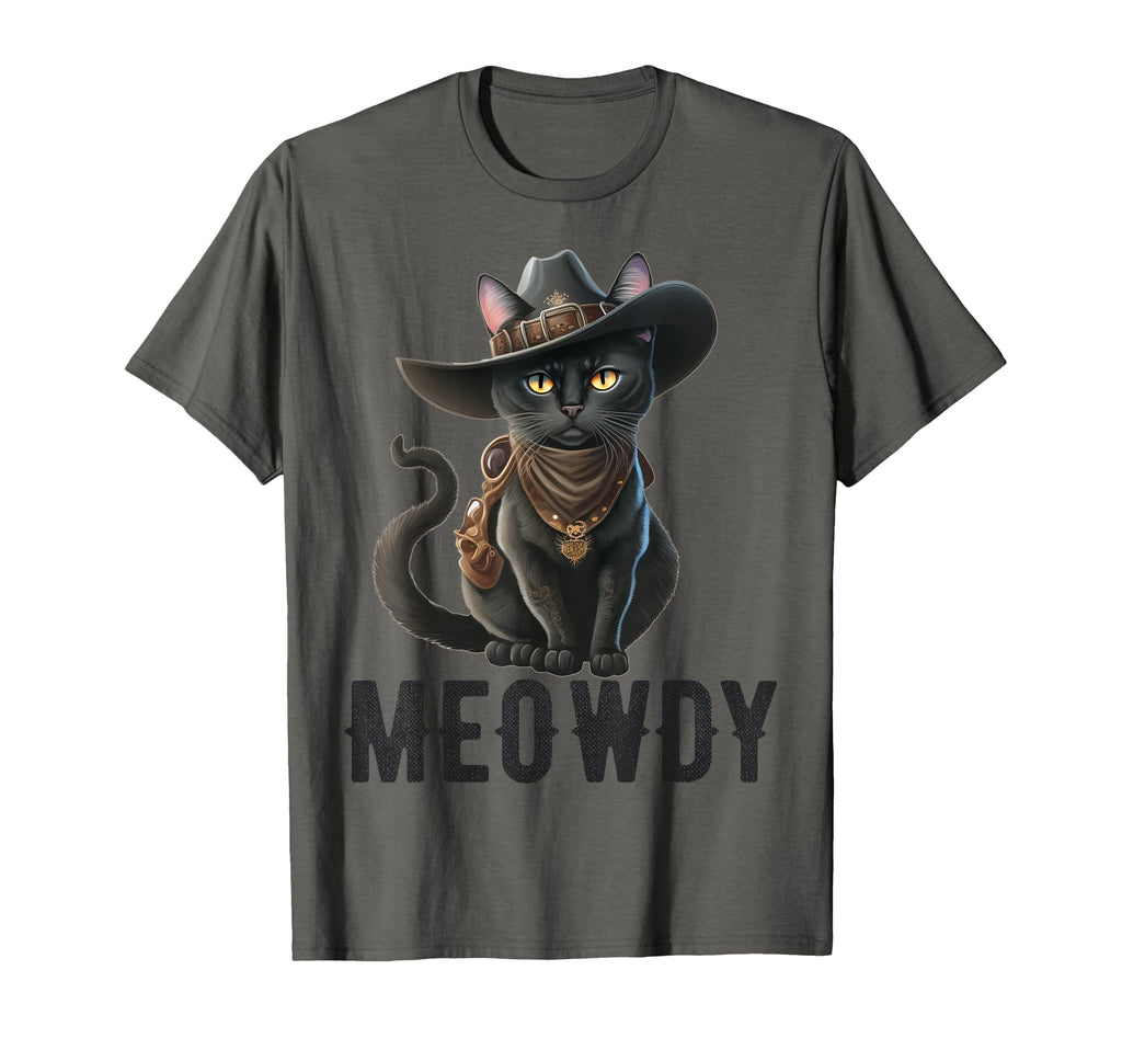 Meowdy Funny Cat Country Music T-Shirt - Fun Novelty Design for Adults - T-Shirt, Sweatshirt, Hoodie