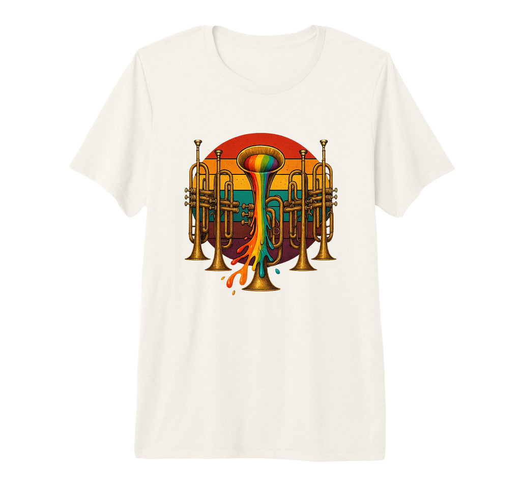 Trumpet Funny 80S Musician Tri Blend T-Shirt - Casual Everyday Wear Unisex - T-Shirt, Sweatshirt, Hoodie