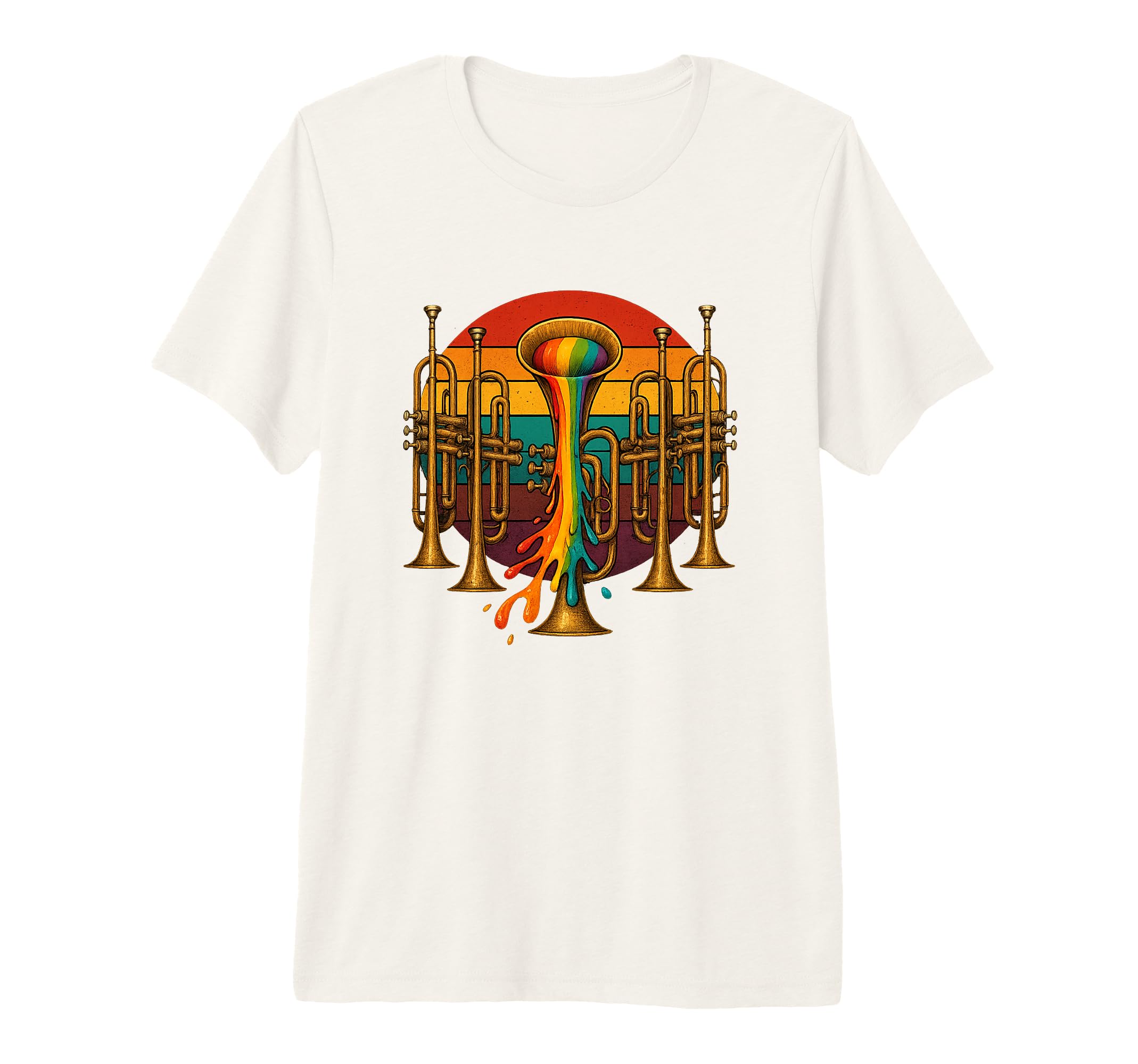 Trumpet Funny 80S Musician Tri Blend T-Shirt - Casual Everyday Wear Unisex - T-Shirt, Sweatshirt, Hoodie
