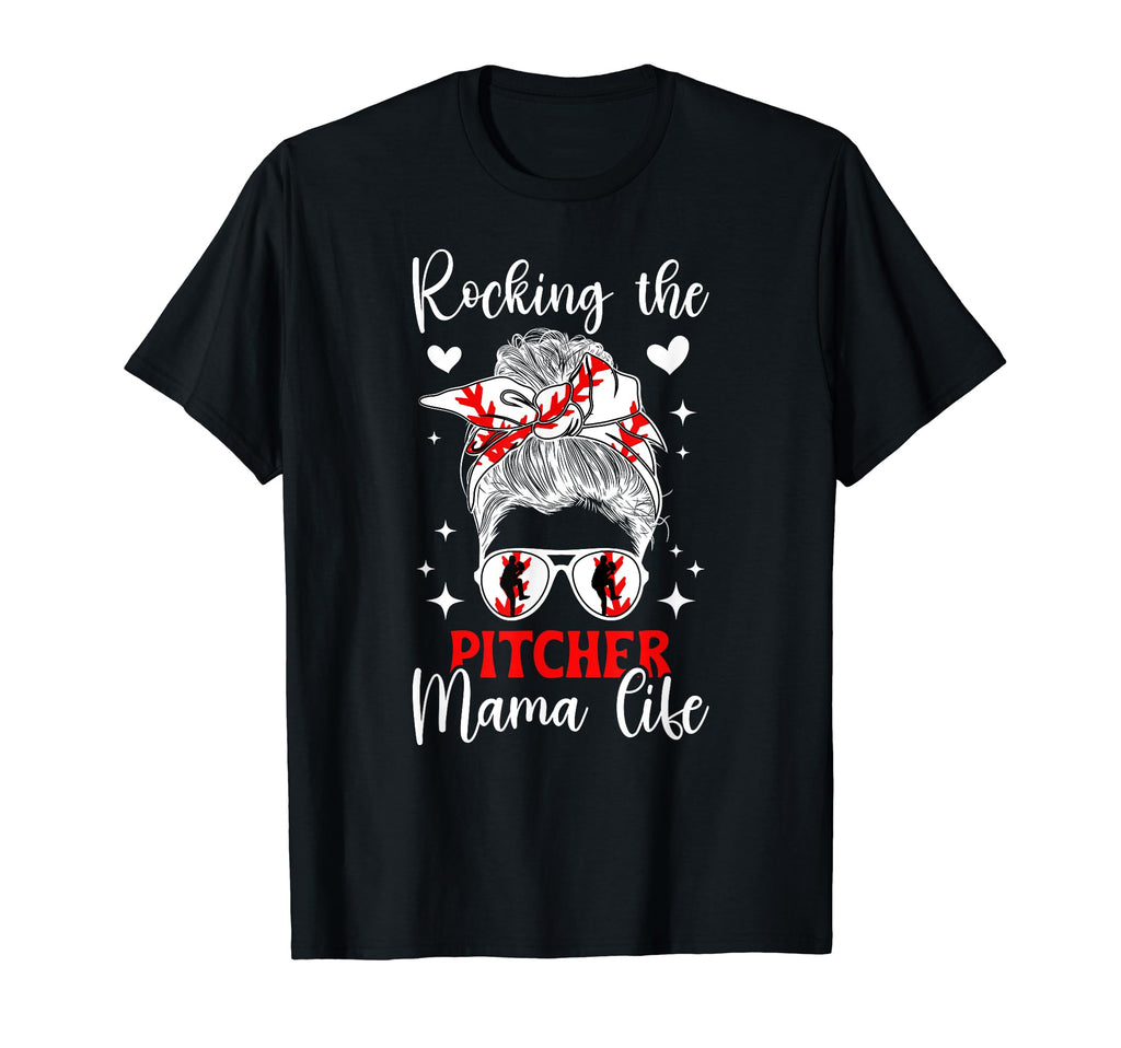 Baseball Pitcher Mama Life Mom T-Shirt - Streetwear Style for Adults - T-Shirt, Sweatshirt, Hoodie