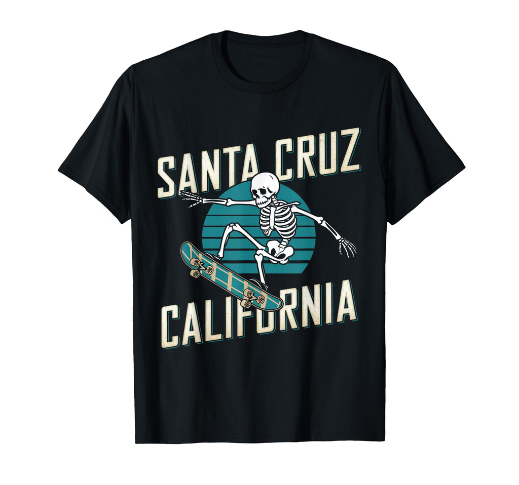 Santa Cruz California Skeleton Skater T-Shirt - Trendy Graphic Unisex - T-Shirt, Sweatshirt, Hoodie