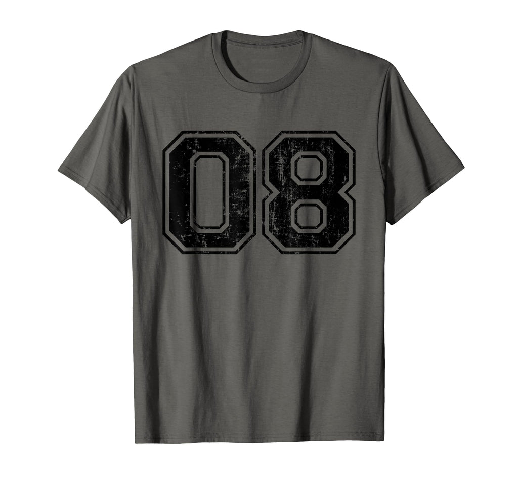 Number 08 Varsity Distressed Sport T-Shirt - Casual Everyday Wear Unisex - T-Shirt, Sweatshirt, Hoodie