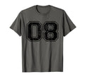 Number 08 Varsity Distressed Sport T-Shirt - Casual Everyday Wear Unisex - T-Shirt, Sweatshirt, Hoodie