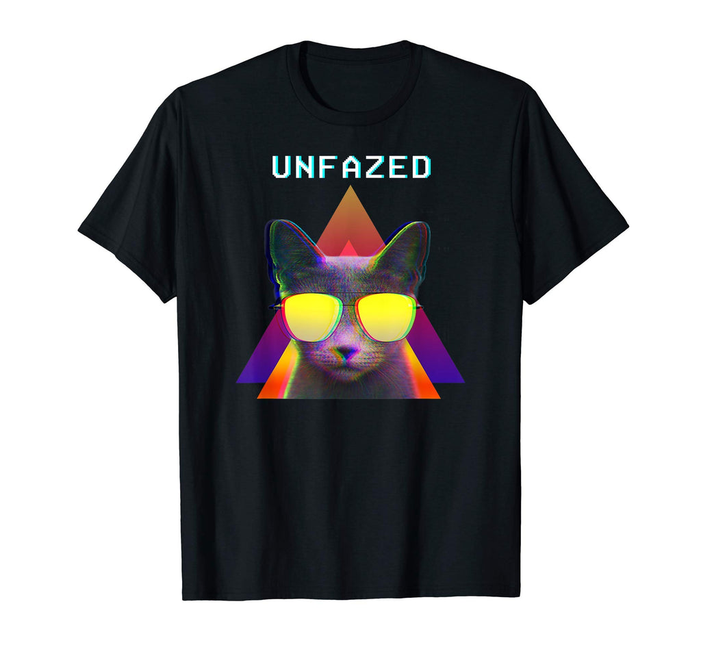 80S Vaporwave Aesthetic Unfazed Cat T-Shirt - Streetwear Style for Adults - T-Shirt, Sweatshirt, Hoodie