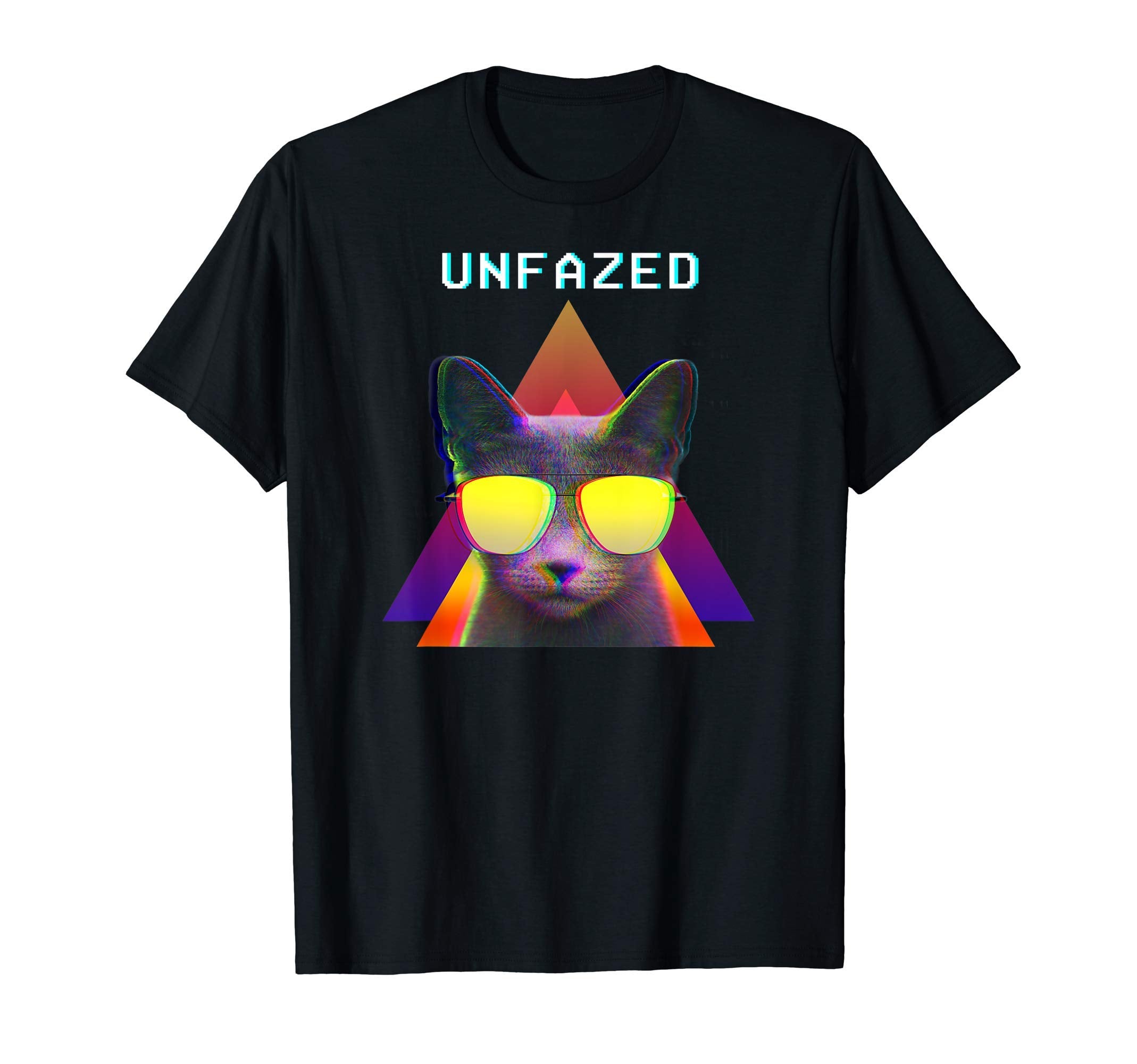 80S Vaporwave Aesthetic Unfazed Cat T-Shirt - Streetwear Style for Adults - T-Shirt, Sweatshirt, Hoodie