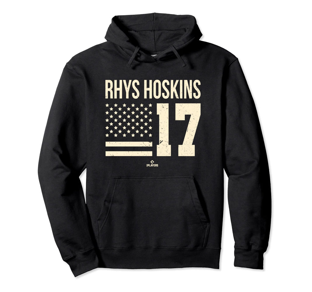 Rhys Hoskins Flag Mlbpa Hoodie - Casual Everyday Wear Men Women - T-Shirt, Sweatshirt, Hoodie