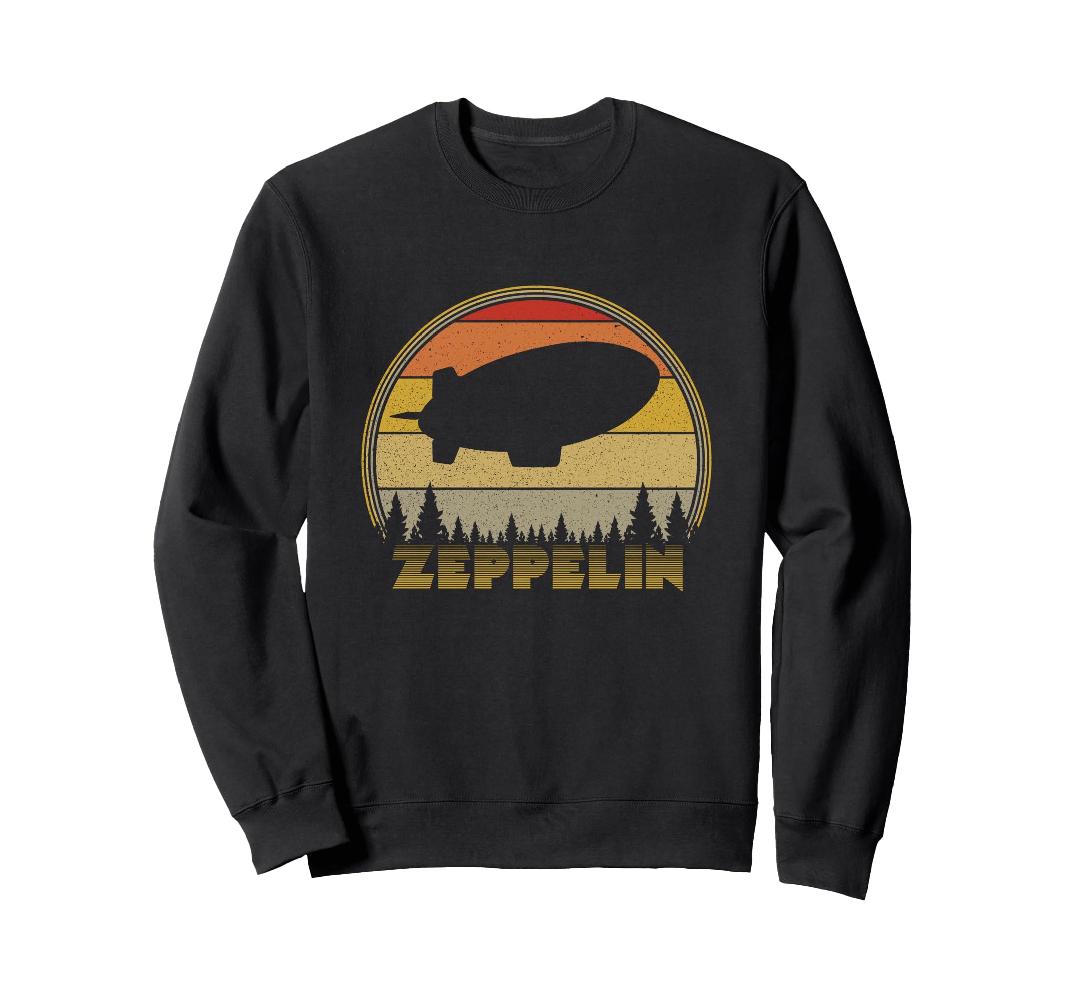 Zeppelin Sunset 70S 80S Distressed Sweatshirt - Unique Graphic Men Women - T-Shirt, Sweatshirt, Hoodie