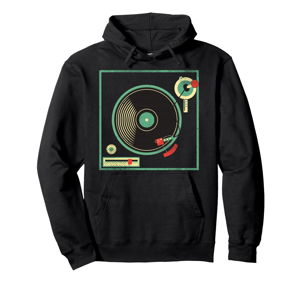 Old Record Player Vinyl Music Lover Hoodie - Aesthetic Graphic Unisex - T-Shirt, Sweatshirt, Hoodie