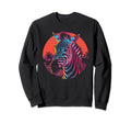 Zebra Vaporwave Aesthetic Sweatshirt - Casual Everyday Wear Men Women - T-Shirt, Sweatshirt, Hoodie