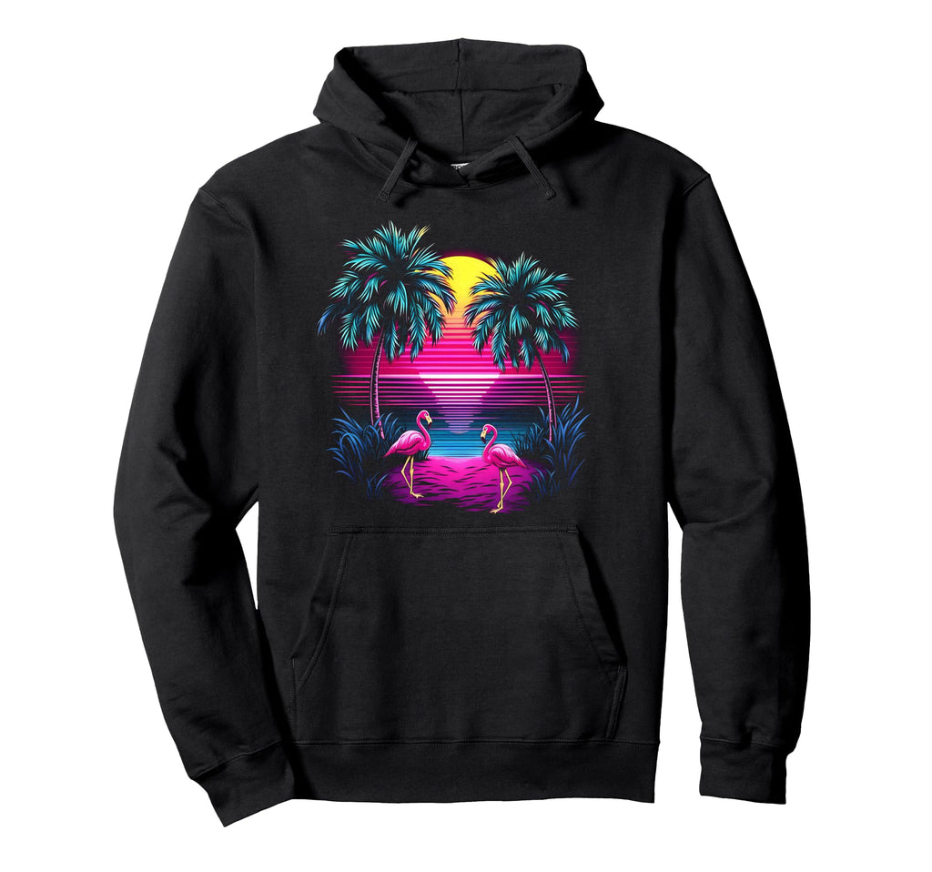 90S Vaporwave Aesthetic Palm Trees Hoodie - Casual Everyday Wear Men Women - T-Shirt, Sweatshirt, Hoodie