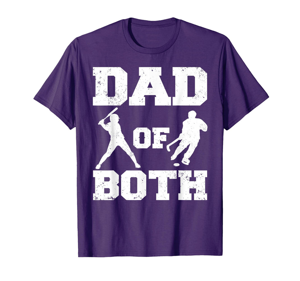 Dad Both Funny Baseball Hockey T-Shirt - Casual Everyday Wear for Adults - T-Shirt, Sweatshirt, Hoodie