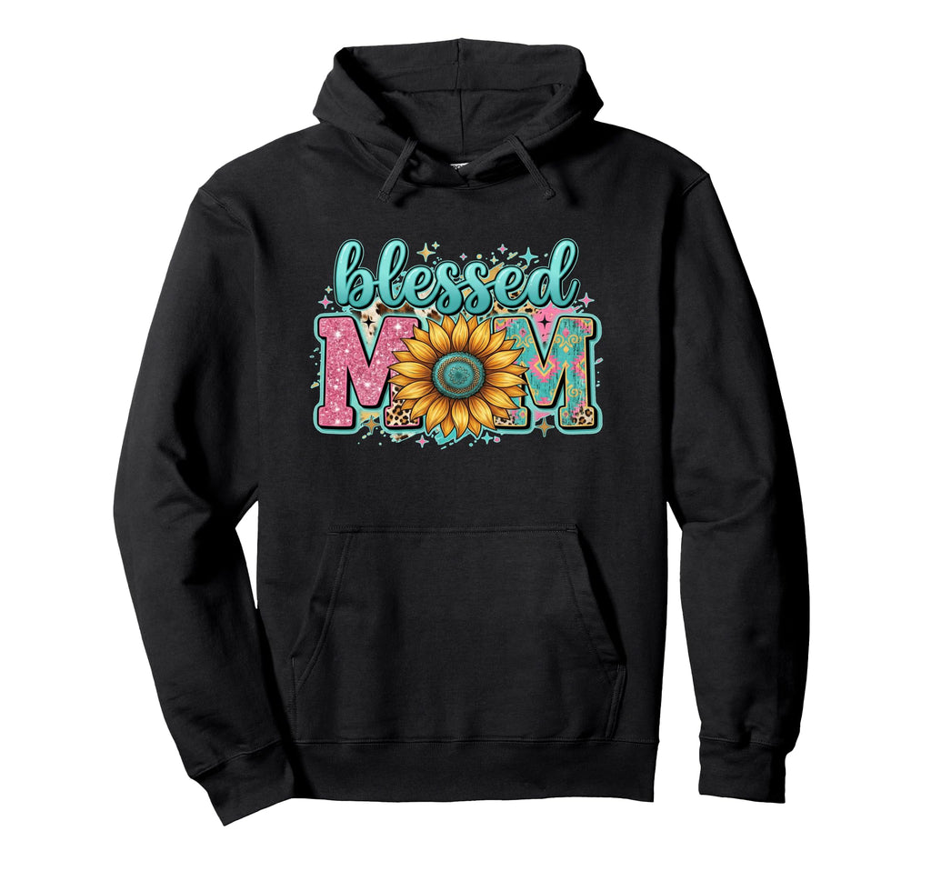 Blessed Mom Sunflower Western Boho Mama Hoodie - Fun Novelty Design Unisex - T-Shirt, Sweatshirt, Hoodie