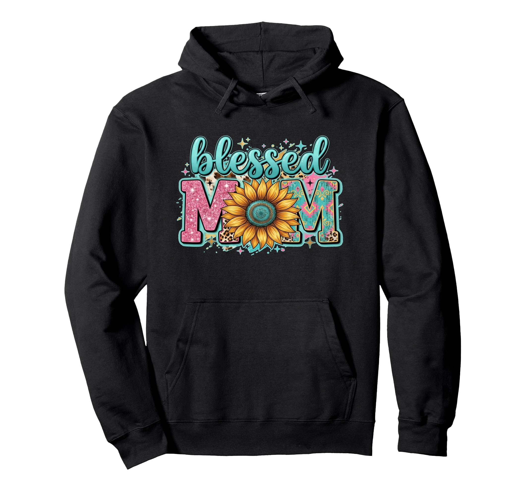 Blessed Mom Sunflower Western Boho Mama Hoodie - Fun Novelty Design Unisex - T-Shirt, Sweatshirt, Hoodie