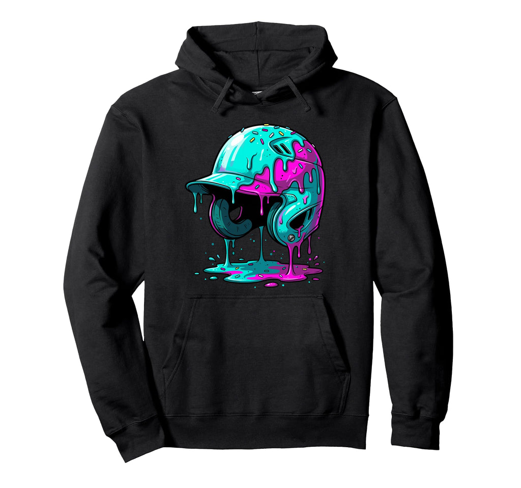 Ice Cream Drip Baseball Helmet Drip Hoodie - Graphic Print Unisex - T-Shirt, Sweatshirt, Hoodie