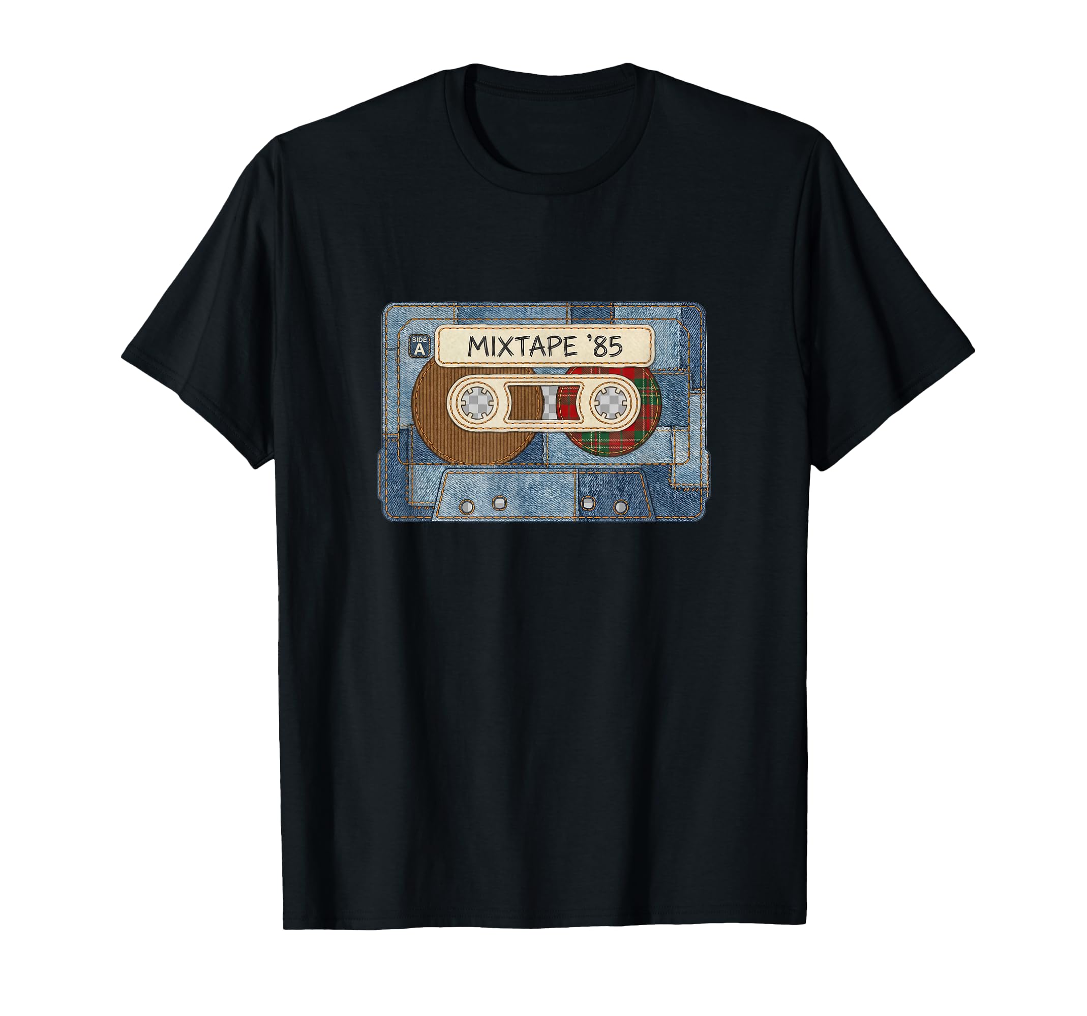 Mixtape 85 Cassette Tape Patchwork 80S T-Shirt - Aesthetic Graphic Unisex - T-Shirt, Sweatshirt, Hoodie