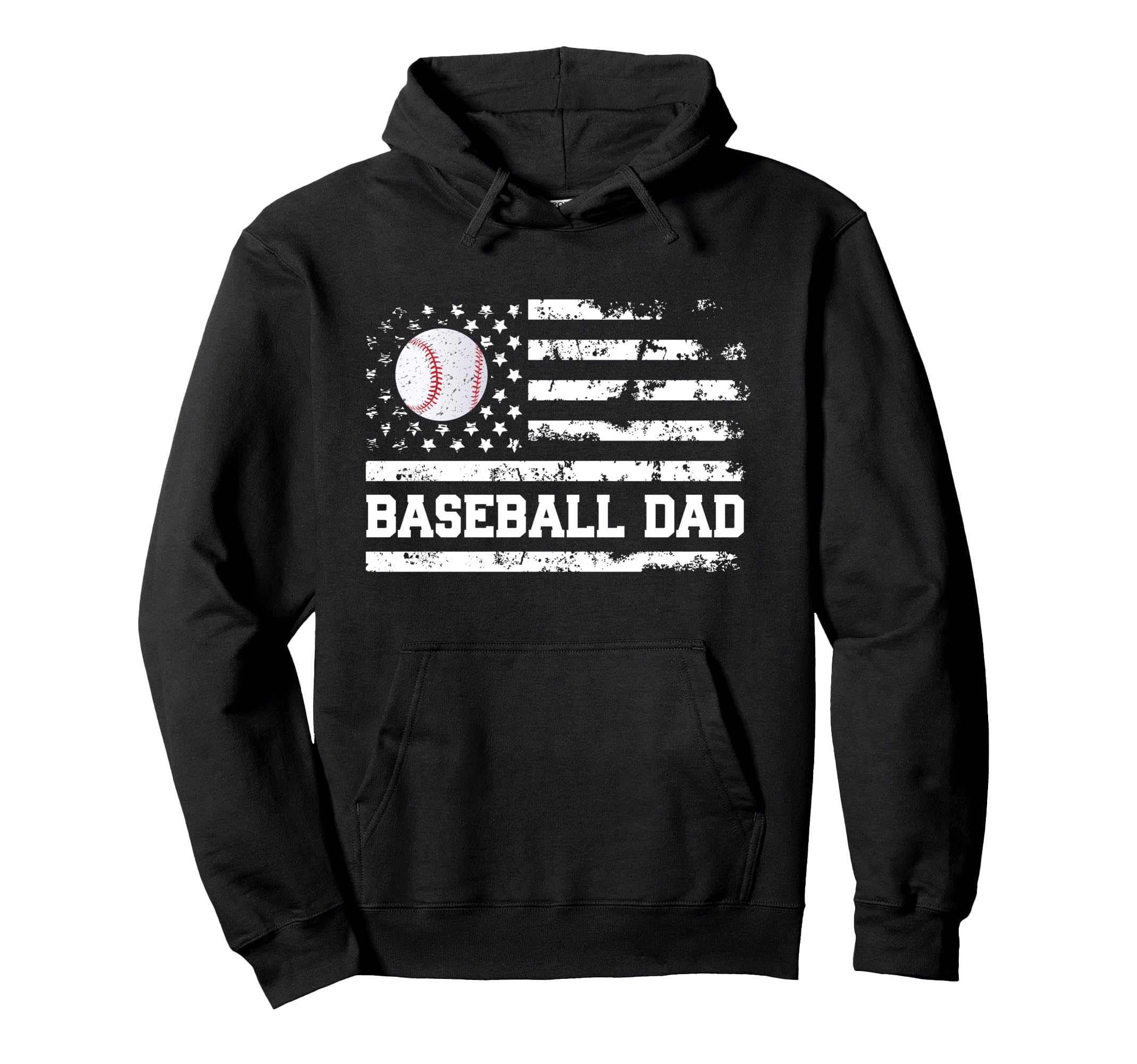 Baseball Dad Usa American Flag Fathers Hoodie - Unique Graphic for Adults - T-Shirt, Sweatshirt, Hoodie