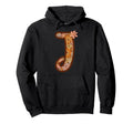 Letter J Initial Floral Monogram Boho Hoodie - Novelty Apparel for Adults - T-Shirt, Sweatshirt, Hoodie