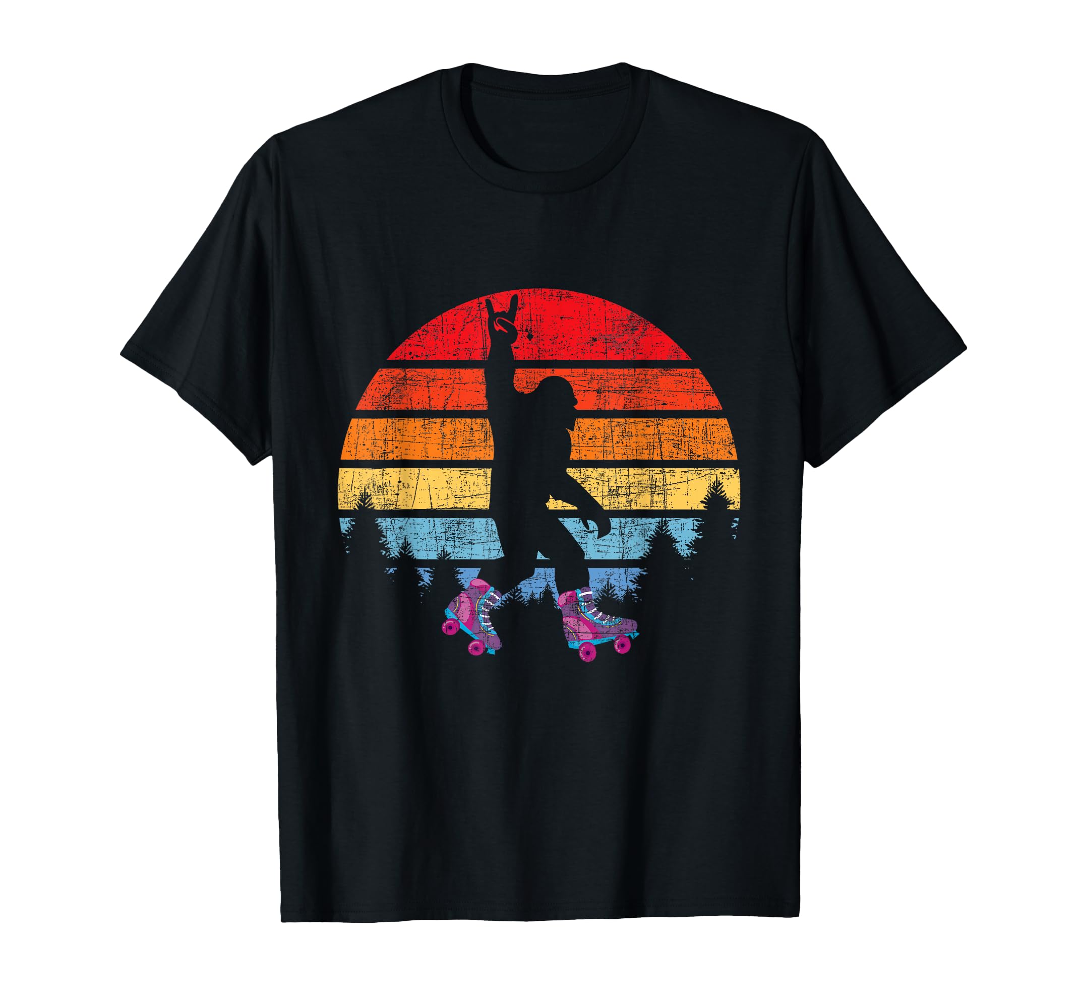 Bigfoot Skater Roller Skating Roller T-Shirt - Custom Art Print Men Women - T-Shirt, Sweatshirt, Hoodie