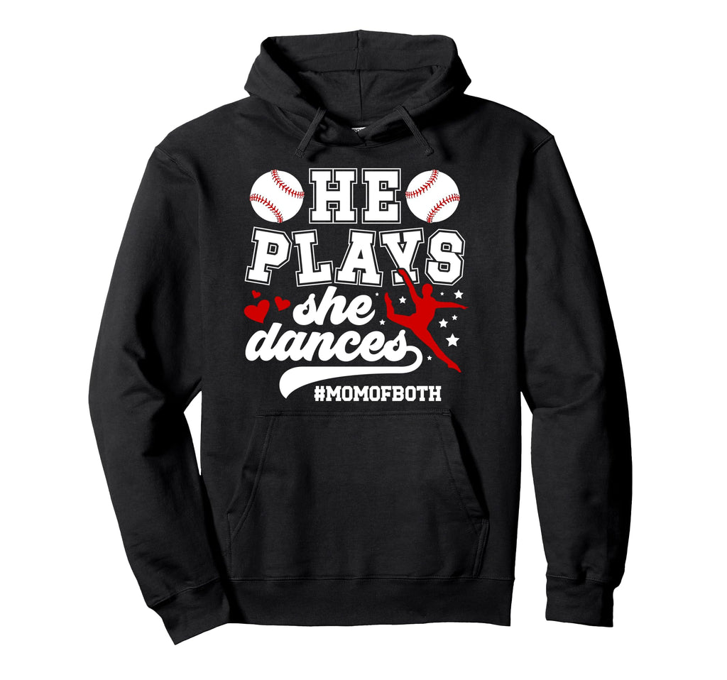 Mom Both Baseball And Dance Mom Dancing And Hoodie - Trendy Graphic Unisex - T-Shirt, Sweatshirt, Hoodie