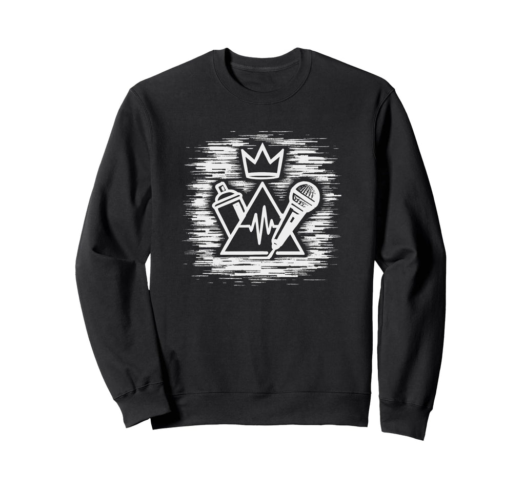 Crowned Flow Mic Old School Beats Sweatshirt - Aesthetic Graphic Unisex - T-Shirt, Sweatshirt, Hoodie