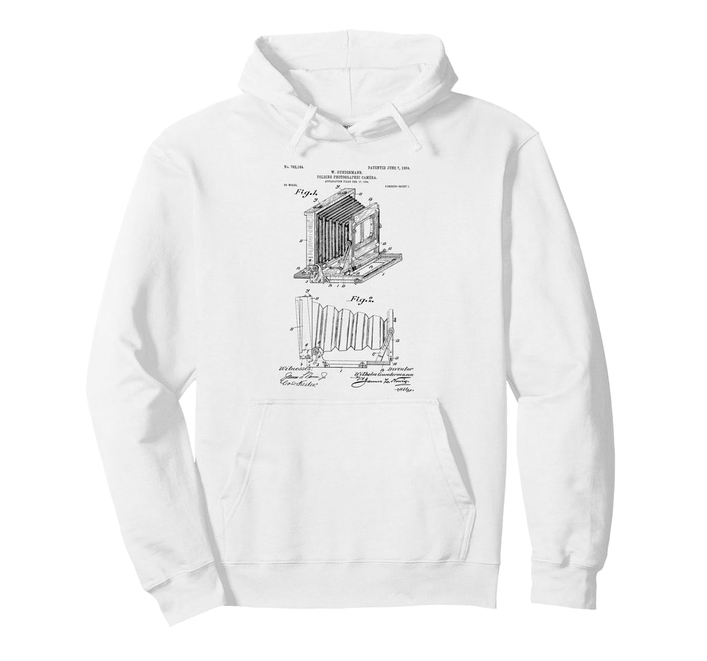 Box Camera Patent Blueprint Photography Hoodie - Trendy Graphic for Adults - T-Shirt, Sweatshirt, Hoodie