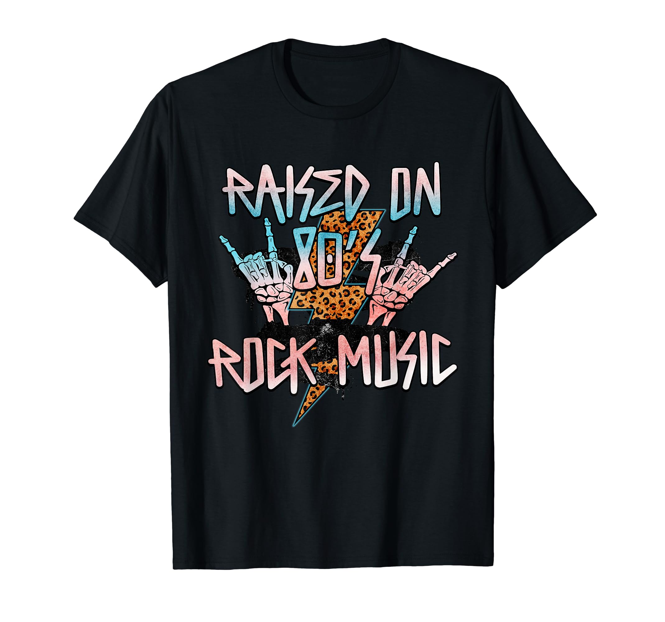 80S Rock Music Skeleton Peace Big Hair T-Shirt - Trendy Graphic Unisex - T-Shirt, Sweatshirt, Hoodie