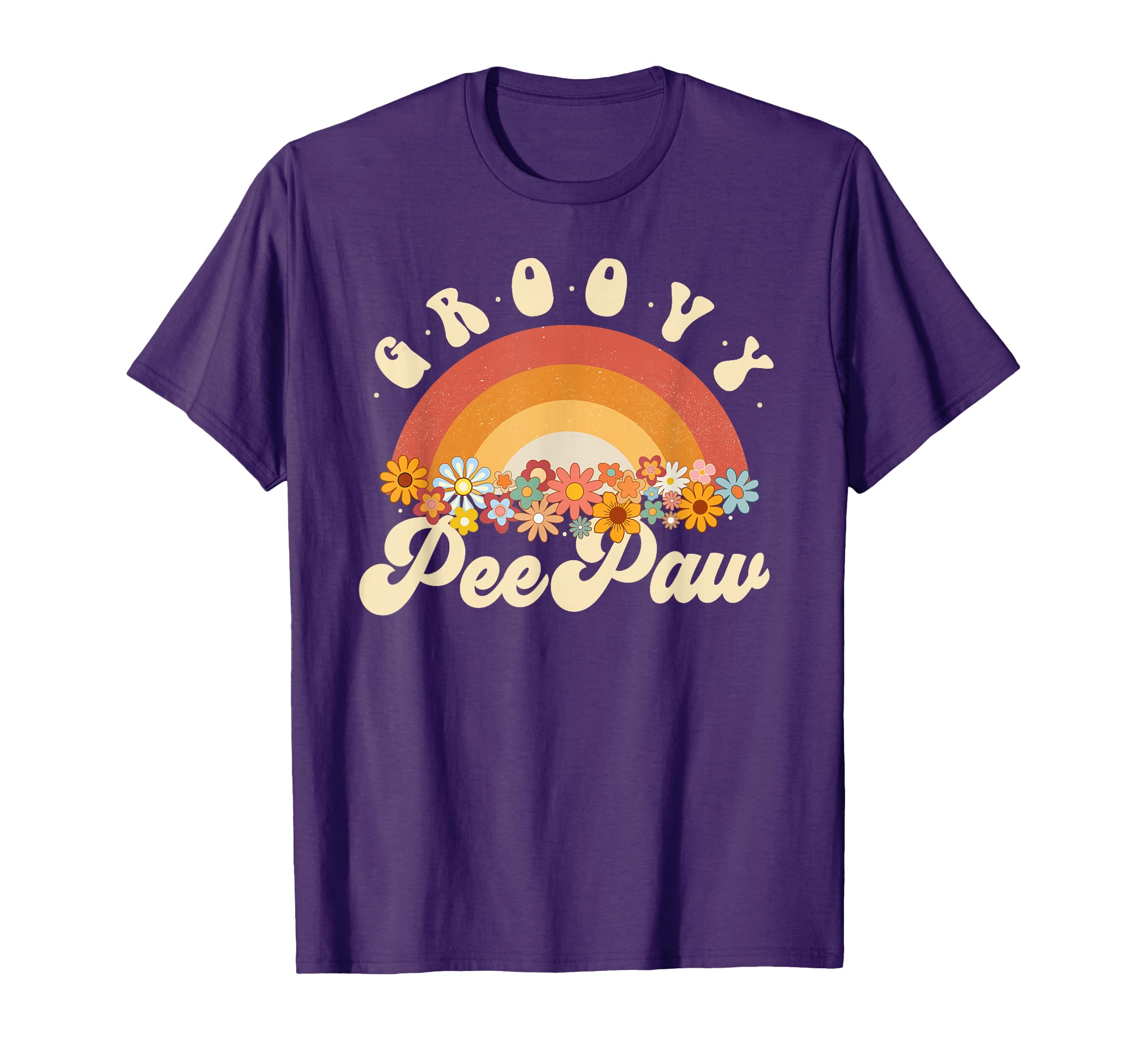 Groovy Peepaw Rainbow Colorful Flowers T-Shirt - Unique Graphic Unisex - T-Shirt, Sweatshirt, Hoodie