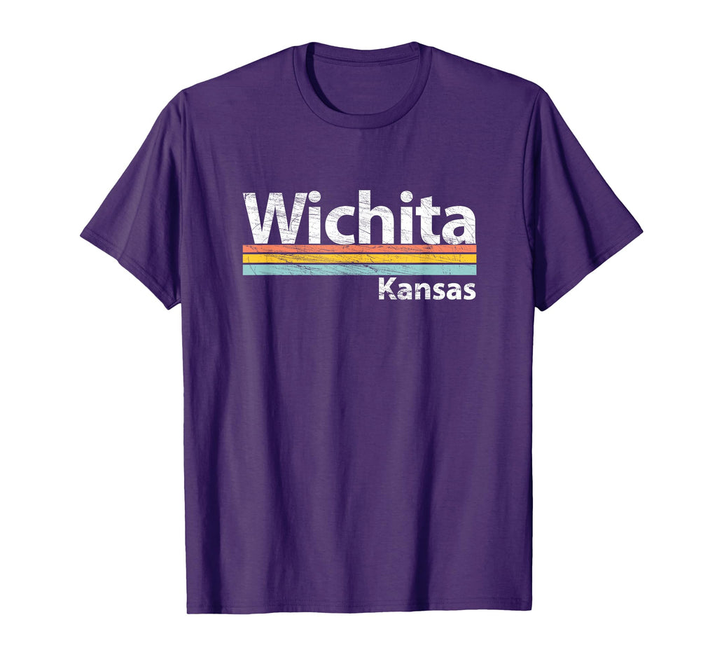 Wichita Kansas Worn Stripes T-Shirt - Aesthetic Graphic Unisex - T-Shirt, Sweatshirt, Hoodie