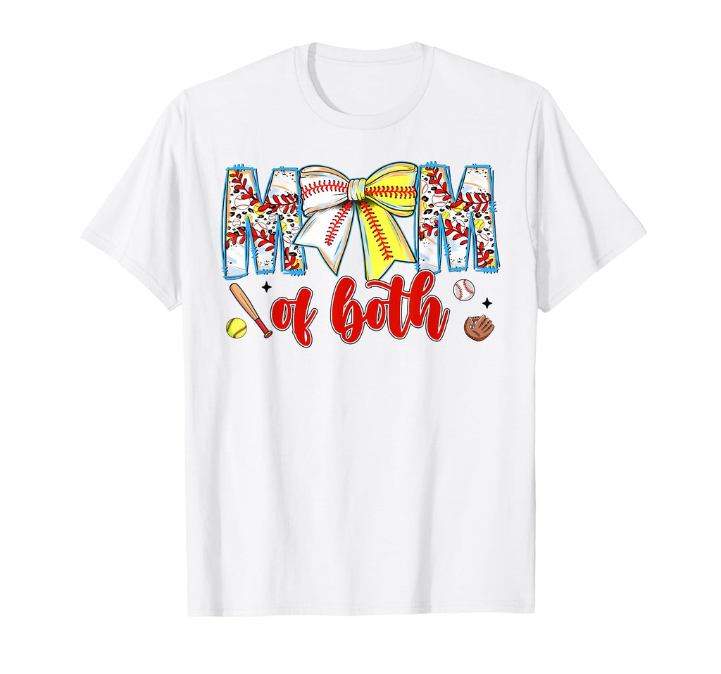 Mom Both Leopard Baseball Softball T-Shirt - Custom Art Print Men Women - T-Shirt, Sweatshirt, Hoodie