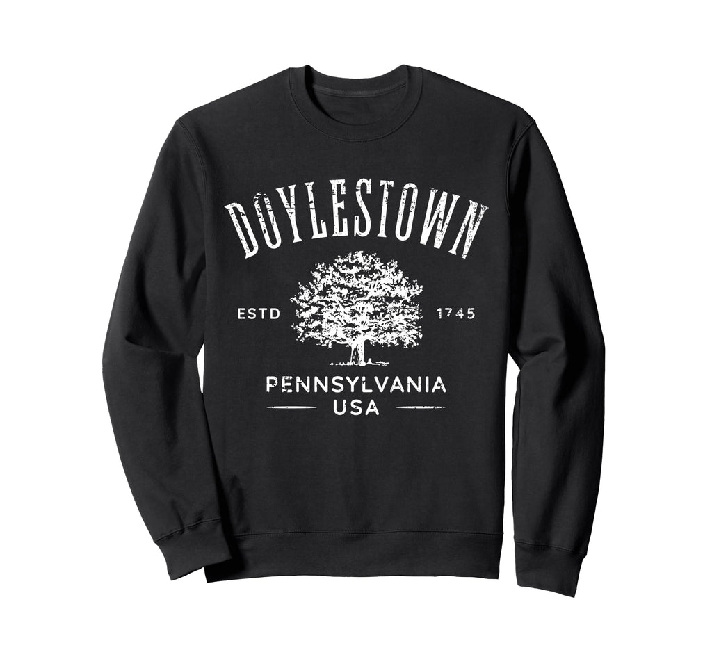 Doylestown Pa Distressed Souvenir Sweatshirt - Novelty Apparel Unisex - T-Shirt, Sweatshirt, Hoodie