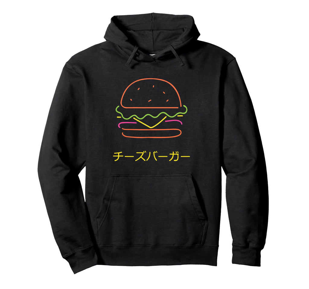 Cheeseburger Japanese Food Vaporwave Hoodie - Fun Novelty Design Unisex - T-Shirt, Sweatshirt, Hoodie