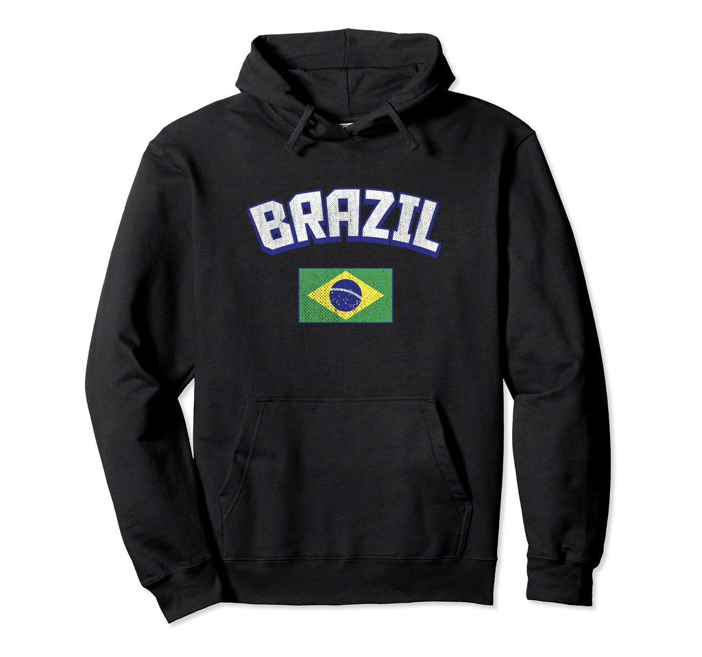 Brazil Flag Distressed Brasil Brazilian Hoodie - Aesthetic Graphic Unisex - T-Shirt, Sweatshirt, Hoodie