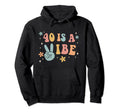 40 Is Vibe 40Th Birthday Party Boho Hippie Hoodie - Graphic Print Men Women - T-Shirt, Sweatshirt, Hoodie