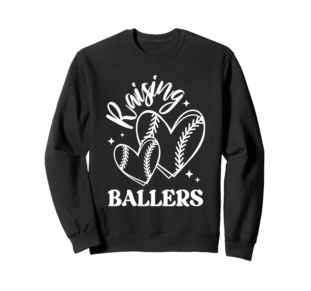 Raising Ballers Baseball Mom Sweatshirt - Casual Everyday Wear Men Women - T-Shirt, Sweatshirt, Hoodie