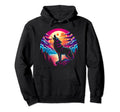 Vaporwave Aesthetic Howling Wolf Hoodie - Streetwear Style Unisex - T-Shirt, Sweatshirt, Hoodie
