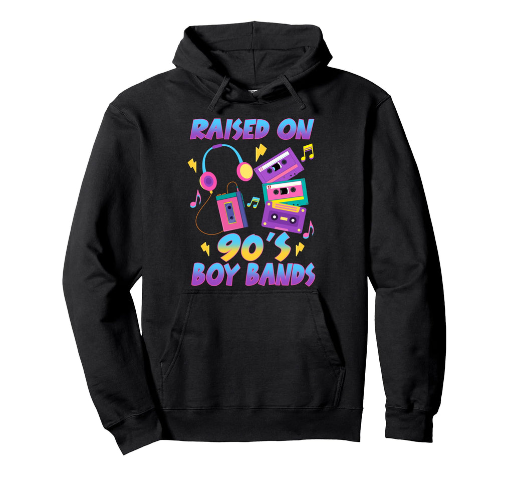 Raised 90S Bands Cassette Tape Hoodie - Custom Art Print for Adults - T-Shirt, Sweatshirt, Hoodie
