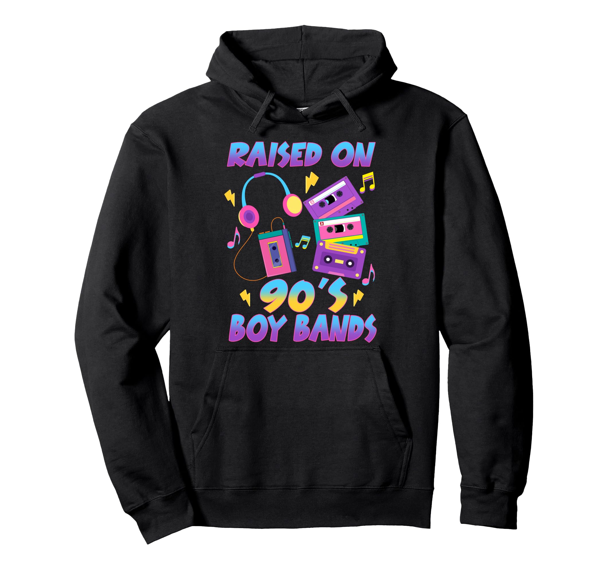 Raised 90S Bands Cassette Tape Hoodie - Custom Art Print for Adults - T-Shirt, Sweatshirt, Hoodie