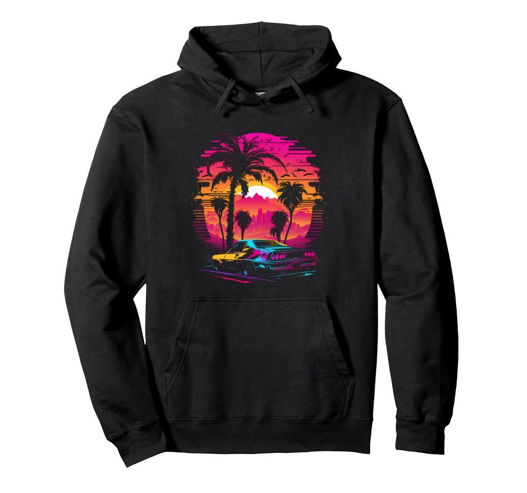 Retrowave Synthwave Aesthetic Sports Car Hoodie - Trendy Graphic Men Women - T-Shirt, Sweatshirt, Hoodie