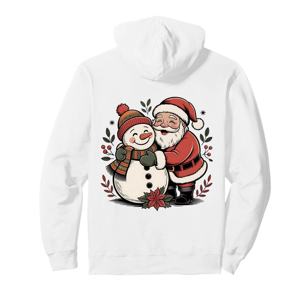 Snowman Santa Winter Boho Floral Hoodie - Unique Graphic for Adults - T-Shirt, Sweatshirt, Hoodie