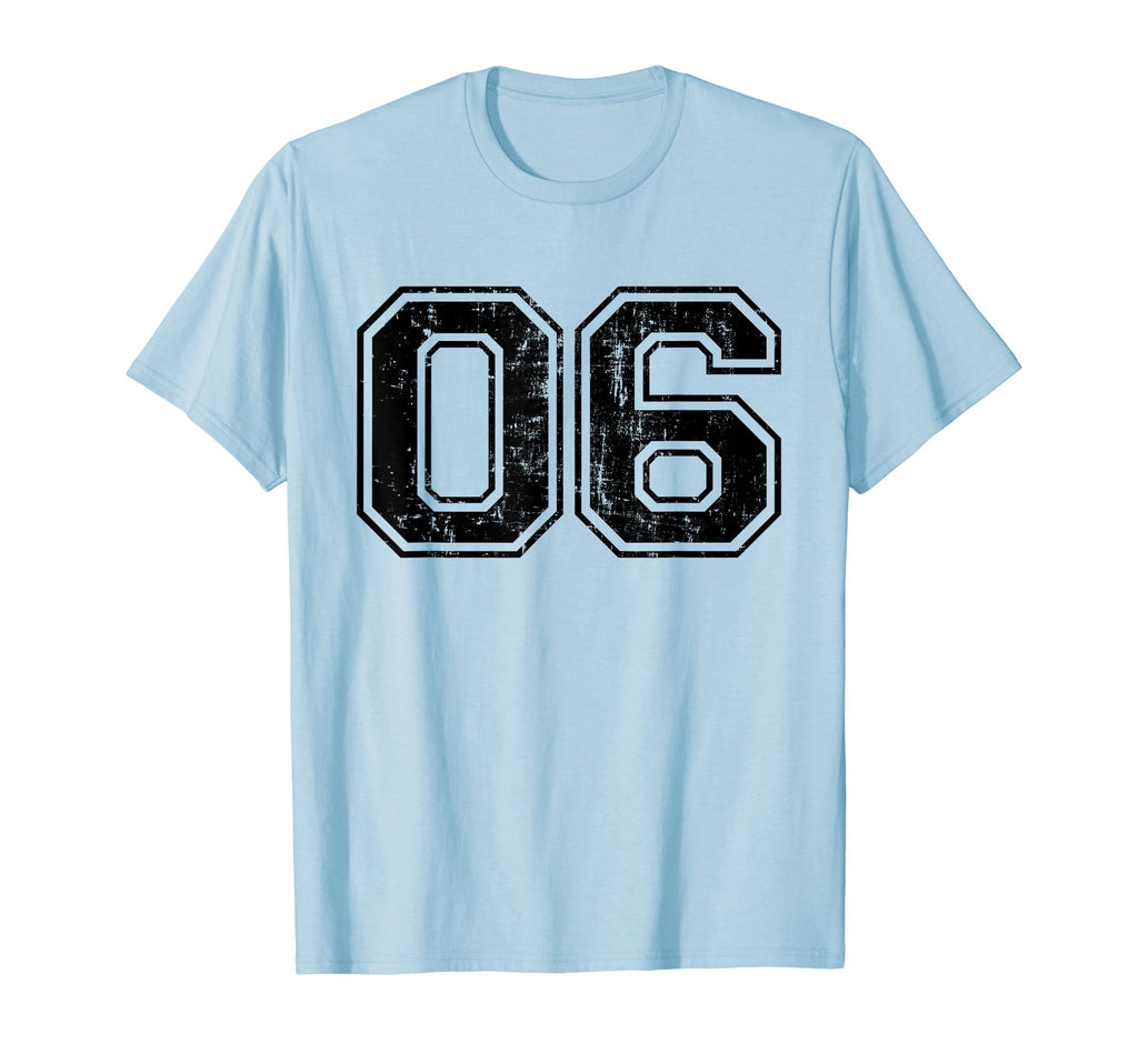 Number 06 Six Varsity Distressed Sport T-Shirt - Fun Novelty Design Unisex - T-Shirt, Sweatshirt, Hoodie