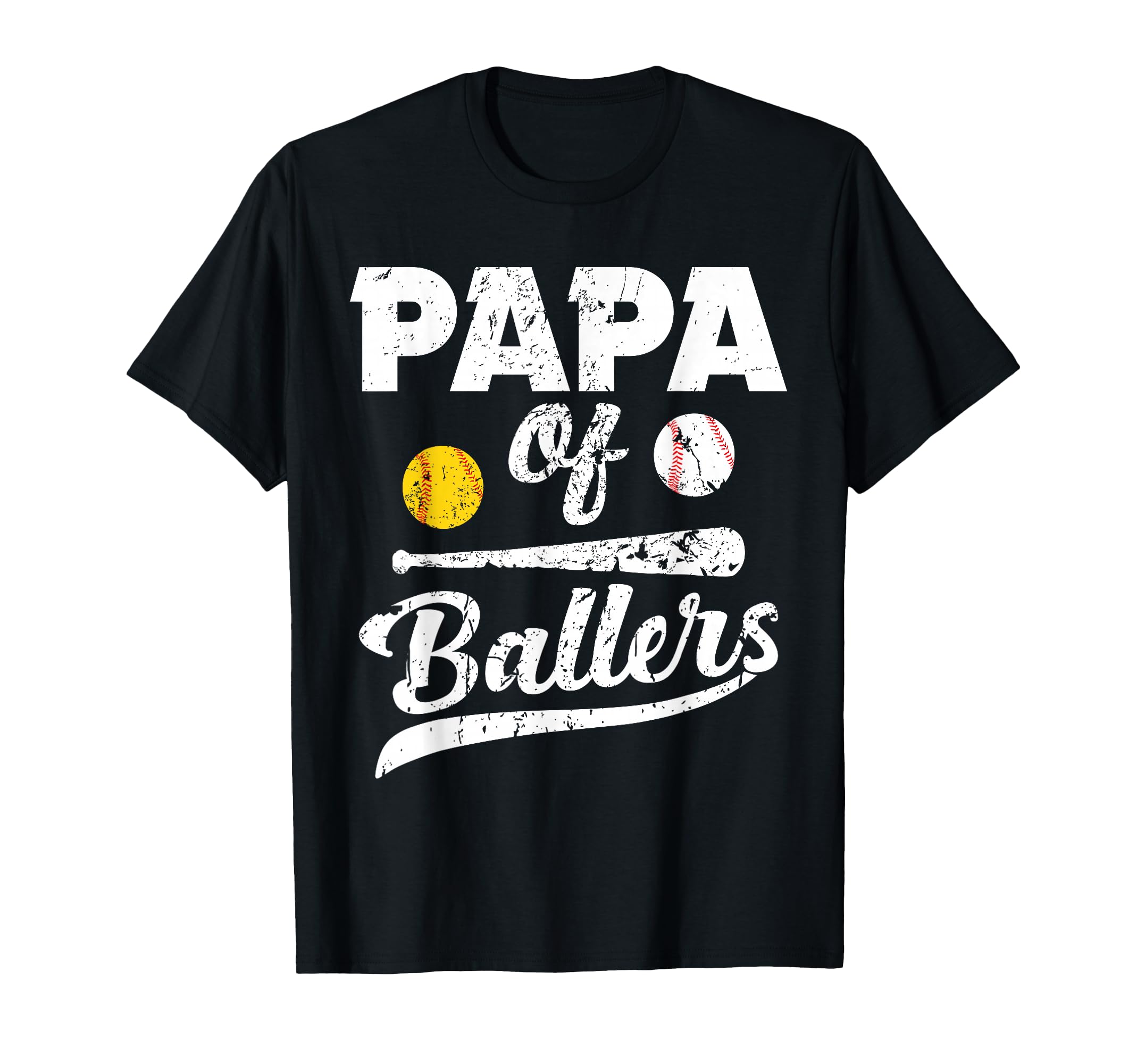 Papa Ballers Papa Baseball And T-Shirt - Custom Art Print for Adults - T-Shirt, Sweatshirt, Hoodie