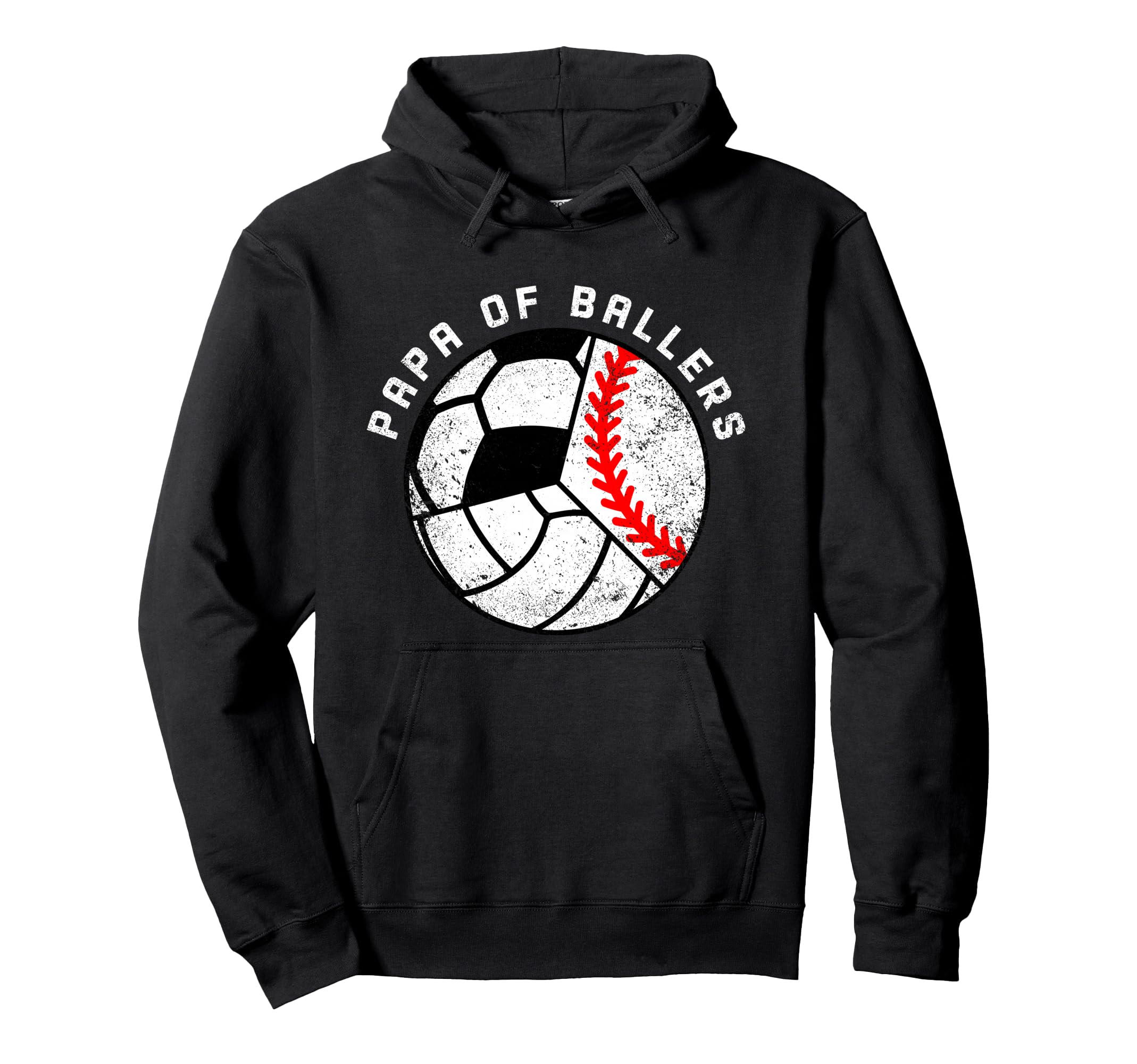 Papa Ballers Funny Baseball Hoodie - Minimalist Print for Adults - T-Shirt, Sweatshirt, Hoodie