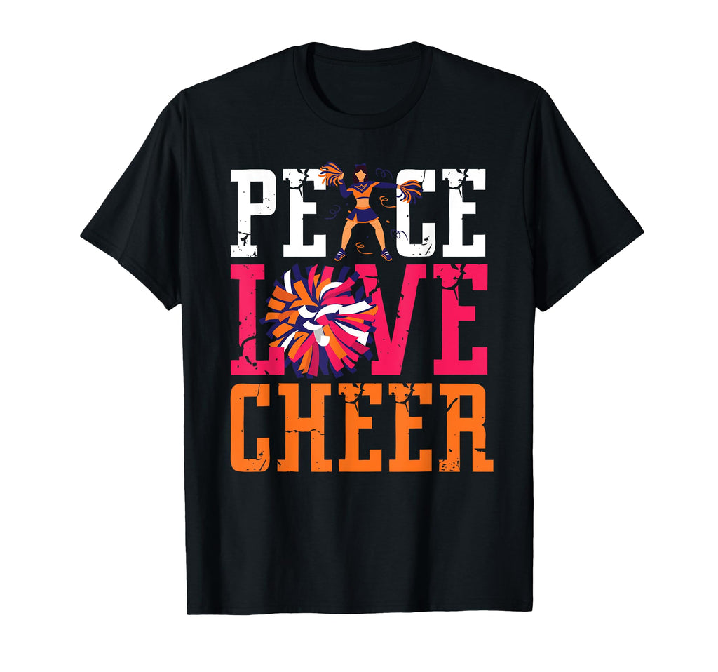 Cheer Cheerleading Peace Love Cheer T-Shirt - Minimalist Print for Adults - T-Shirt, Sweatshirt, Hoodie