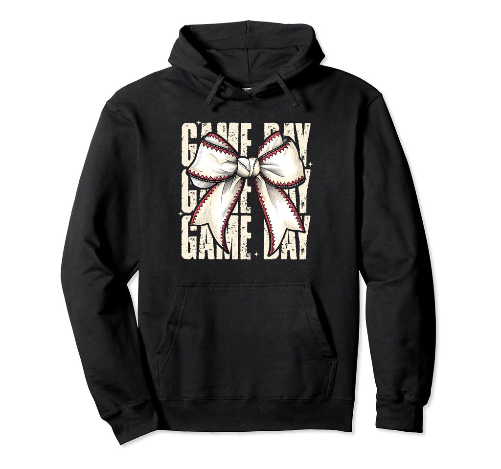 Coquette Bow Baseball Game Day Hoodie - Custom Art Print for Adults - T-Shirt, Sweatshirt, Hoodie