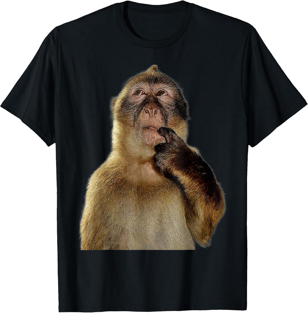 FUNNY Thinking Monkey MEME CUTE - Adult & Kids T-Shirts, Sweatshirts & Hoodies apparel design preview 1