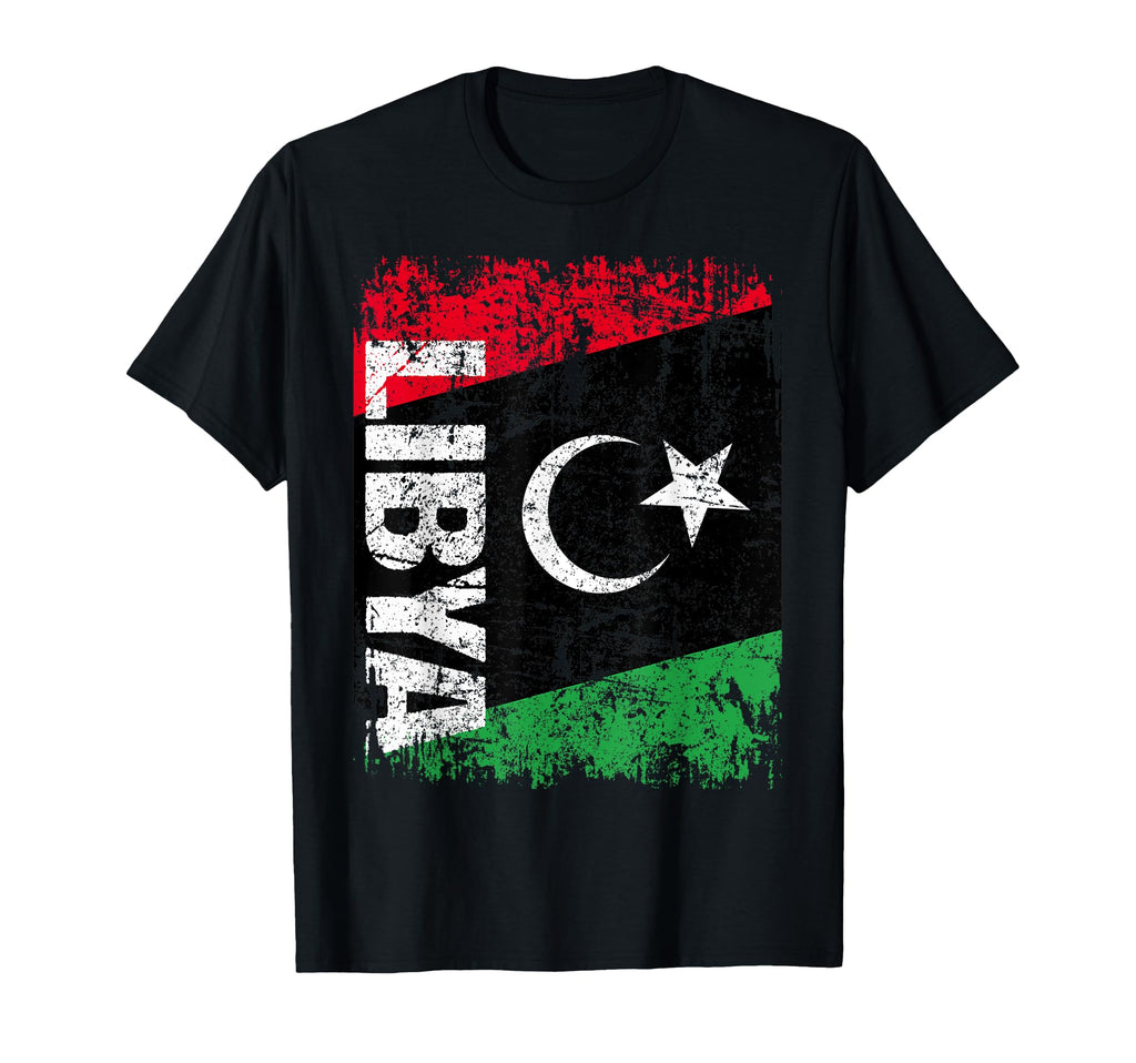 Libya Flag Distressed Libya T-Shirt - Minimalist Print Men Women - T-Shirt, Sweatshirt, Hoodie