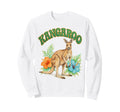 Kangaroo Groovy Floral Kangaroo Sweatshirt - Trendy Graphic for Adults - T-Shirt, Sweatshirt, Hoodie