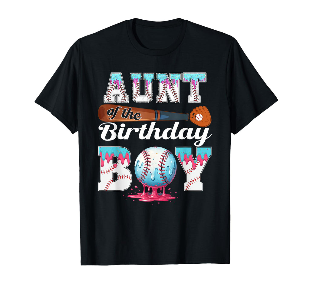 Baseball Ice Cream Drip Aunt Birthday T-Shirt - Novelty Apparel Unisex - T-Shirt, Sweatshirt, Hoodie