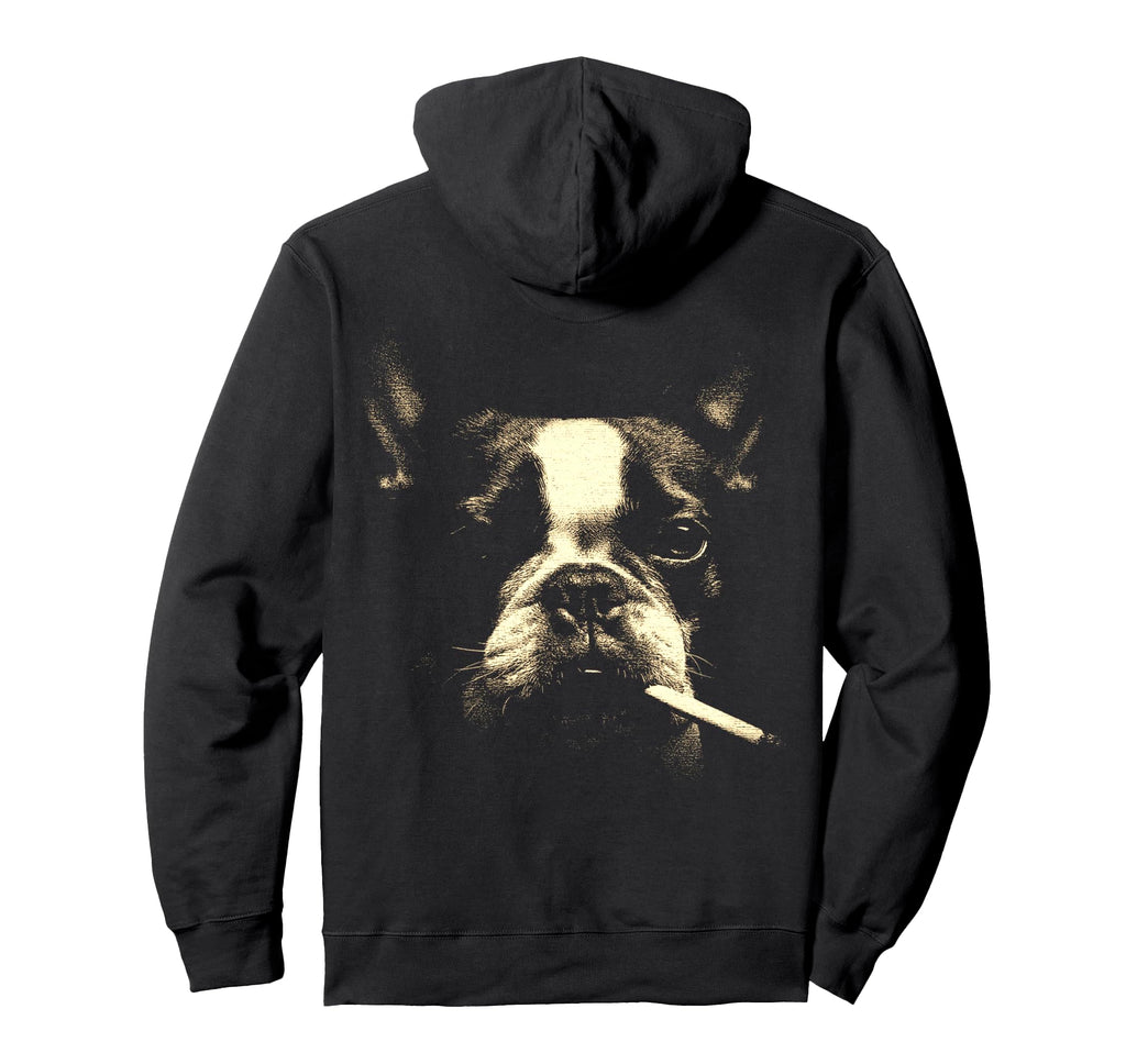 French Bulldog Smoking Cigarette Hoodie - Custom Art Print for Adults - T-Shirt, Sweatshirt, Hoodie