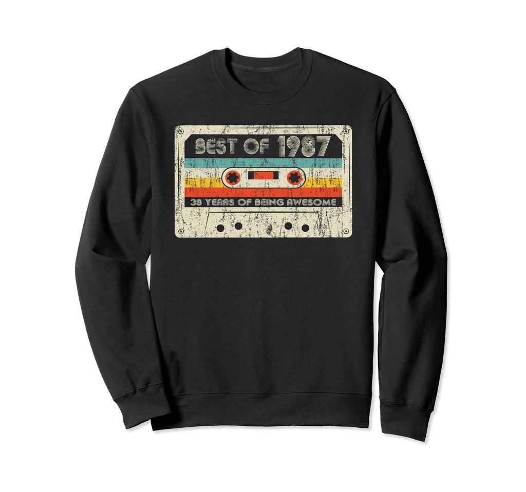 Best 1987 1987 Birthday Cassette Tape Sweatshirt - Unique Graphic Men Women - T-Shirt, Sweatshirt, Hoodie